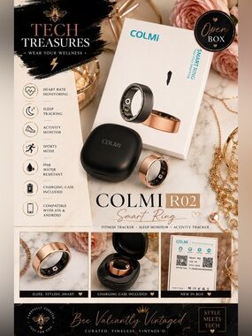 COLMI R02 Smart Ring Health & Fitness Tracker w/ Charging Case NIB